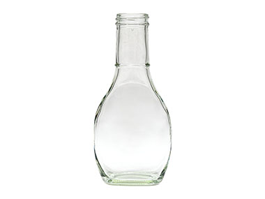 8 oz., 38/400 Finish, Flint, Bottles, Glass, Sauce Style Oblong, Label Panel