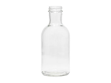 16 oz., 38/400 Finish, Flint, Bottles, Glass, Sauce Style Round, Label Panel