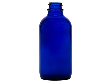 4 oz., 22/400 Finish, Cobalt, Bottles, Glass, Boston Round