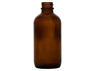 4 oz., 22/400 Finish, Amber, Bottles, Glass, Boston Round