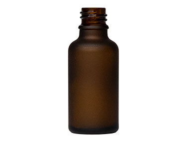 30 mL, 18mm TE Finish, Frosted/Amber, Bottles, Glass, Boston Round