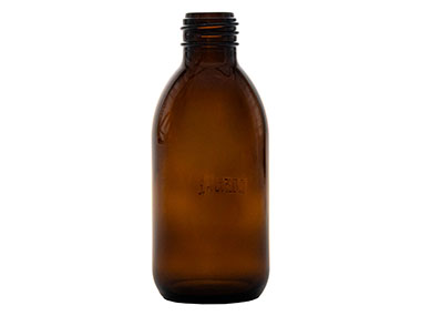 8 oz., 28/410 Finish, Amber, Bottles, Glass, Modified Round