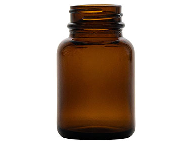 60 cc, 33/400 Finish, Amber, Bottles, Glass, Round Packer