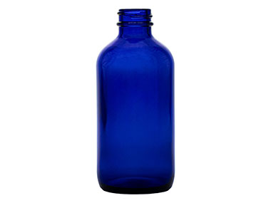 8 oz., 28/400 Finish, Cobalt Blue, Bottles, Glass, Boston Round