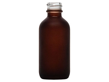 2 oz., 20/400 Finish, Frosted/Amber, Bottles, Glass, Boston Round