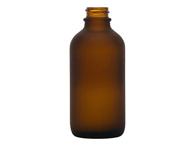 4 oz., 22/400 Finish, Frosted/Amber, Bottles, Glass, Boston Round