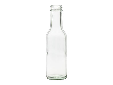 5 oz., 28/400 Finish, Flint, Bottles, Glass, Sauce Style Round	