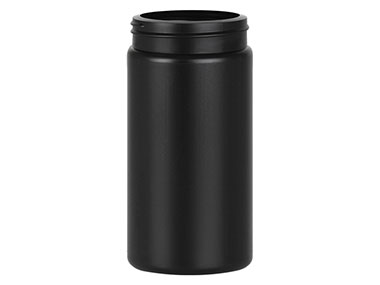 13 oz., 63/485 Finish, Black, Jars, HDPE, Single Wall Round
