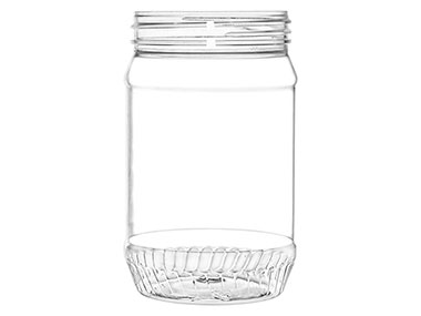 12 oz., 70/450 Finish, Clear, Jars, PET, Single Wall Round
