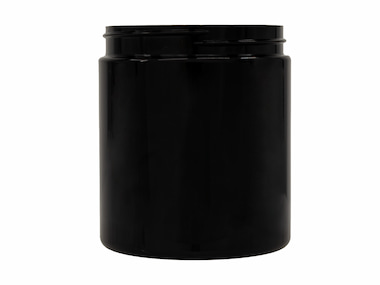 19 oz., 89/400 Finish, Black, Jars, PET, Straight Sided, Single Wall Round