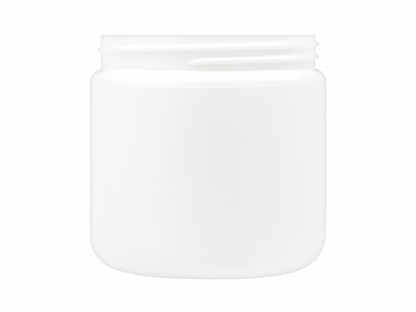 16 oz., 89/400 Finish, White, Jars, HDPE, Straight Sided, Single Wall Round