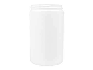 32 oz., 89/400 Finish, White, Jars, HDPE, Straight Sided, Single Wall Round