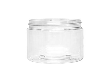 16 oz., 89/400 Finish, Clear, Jars, PET, Straight Sided, Single Wall Round