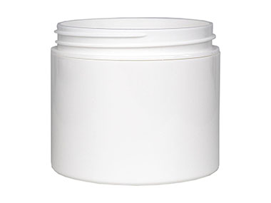 4 oz., 70/400 Finish, White, Jars, PP, Double Wall Round, Square Base