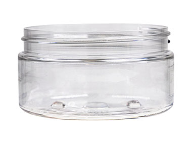 8 oz., 89/400 Finish, Clear, Jars, PET, Straight Sided, Single Wall Round, Low Profile