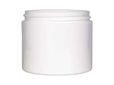 8 oz., 83/400 Finish, White, Jars, PP, Double Wall Round, Square Base
