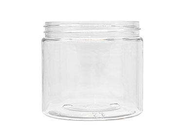 16 oz., 89/400 Finish, Clear, Jars, PET, Straight Sided, Single Wall Round