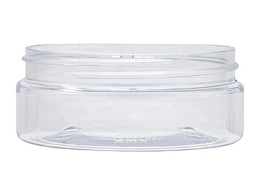 4 oz., 89/400 Finish, Clear, Jars, PET, Straight Sided, Single Wall Round, Low Profile