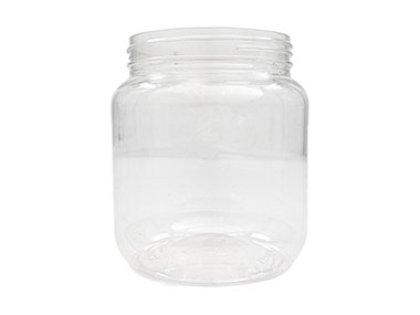 54 oz., 110/400 Finish, Clear, Jars, PET, Single Wall Round