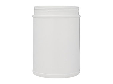 70 oz., 120/400 Finish, White, Jars, HDPE, Single Wall Round, Label Panel