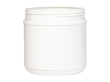 44 oz., 120mm Finish, White, Jars, HDPE, Single Wall Round, Label Panel