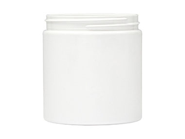 8 oz., 70/400 Finish, White, Jars, PET, Straight Sided, Single Wall Round