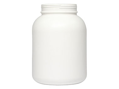 1.5 Gallon, 120/400 Finish, White, Jars, HDPE, Single Wall Round, Label Panel
