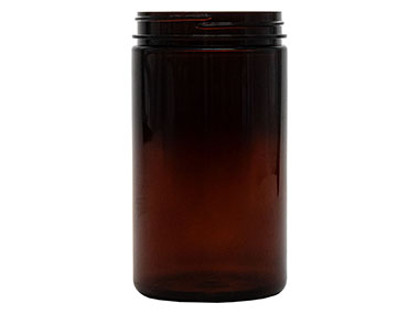 32 oz., 89/400 Finish, Amber, Jars, PET, Single Wall Round, Label Panel