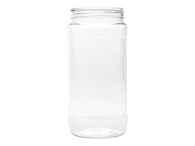 16 oz., 63/400 Finish, Clear, Jars, PET, Spice Style Cylinder Round, Label Panel