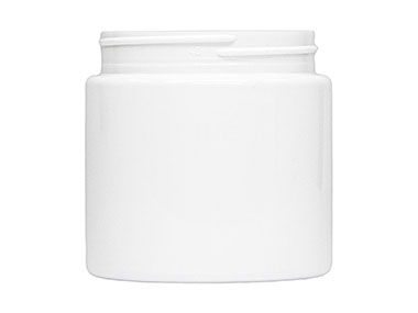 8 oz., 70/400 Finish, White, Jars, Pet, Straight Sided, Single Wall Round