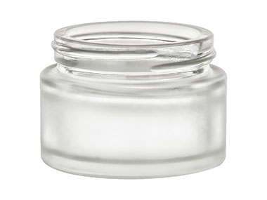 30 mL, 48/400 Finish, Frosted, Jars, Glass, Cosmetic Style Round