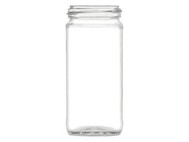 4 oz., 48/485 Finish, Flint, Jars, Glass, Spice Style Cylinder Round