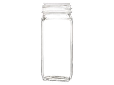 4 oz., 43/485 Finish, Flint, Jars, Glass, French Square