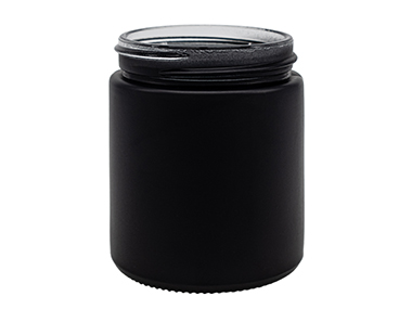 8 oz., 70/400 Finish, Black, Jars, Glass, Round, Spray Coated
