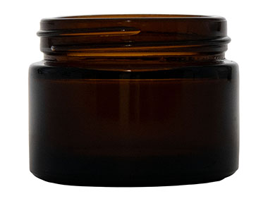 2 oz., 53/400 Finish, Amber, Jars, Glass, Round