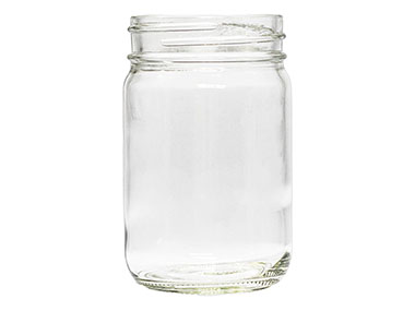 12 oz., 70/450 Finish, Flint, Jars, Glass, Round