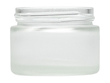 50 mL, 53/400 Finish, Frosted, Jars, Glass, Cosmetic Style Round