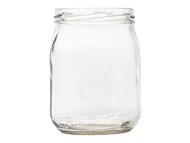 19 oz., 82mm 6 Lug Finish, Flint, Jars, Glass, Round, Label Panel