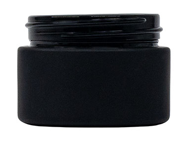 1 oz., 48/400 Finish, Frosted/Black, Jars, Glass, Cosmetic Style Round	