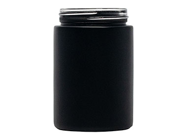 4 oz., 53/400 Finish, Matte Black, Jars, Glass, Round, Spray Coated