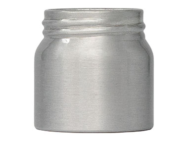 60 mL, 45/400 Finish, Silver, Bottles, Aluminum, Wide Mouth, 50mm X 50mm, Lined-In