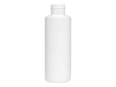 4 oz., 24/410 Finish, White, Bottles, HDPE, Cylider Round
