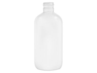 8 oz., 24/410 Finish, White, Bottles, HDPE, Boston Round