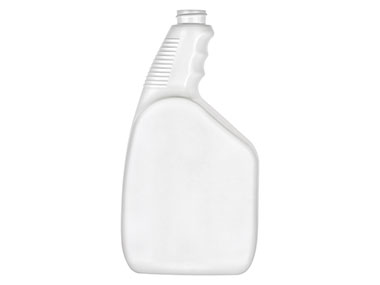32 oz., 28/400 Finish, White, Bottles, HDPE, Trigger Oblong, Pistol Grip