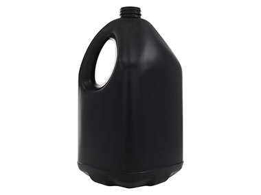 1 Gallon, 38/400 Finish, Black, Bottles, HDPE, Round, Handleware, Label Panel