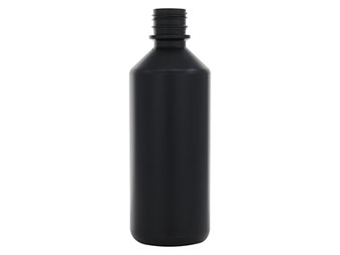 12 oz., 28mm TE Finish, Black, Bottles, HDPE, Round