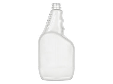 25 oz., 28/400 Finish, White, Bottles, PET, Flat Sided Trigger Oblong, Pistol Grip