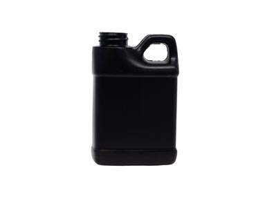 8 oz., 28/400 Finish, Black, Bottles, HDPE, F-Style, Label Panel