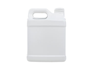 2 Gallon, 63mm Ratchet Finish, White, Bottles, HDPE, F-Style, Label Panel