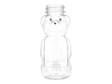 12 oz., 38/400 Finish, Clear, Bottles, PET, Honey Bear Style, Label Panels